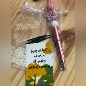 Pink Pen with Paw Print Top